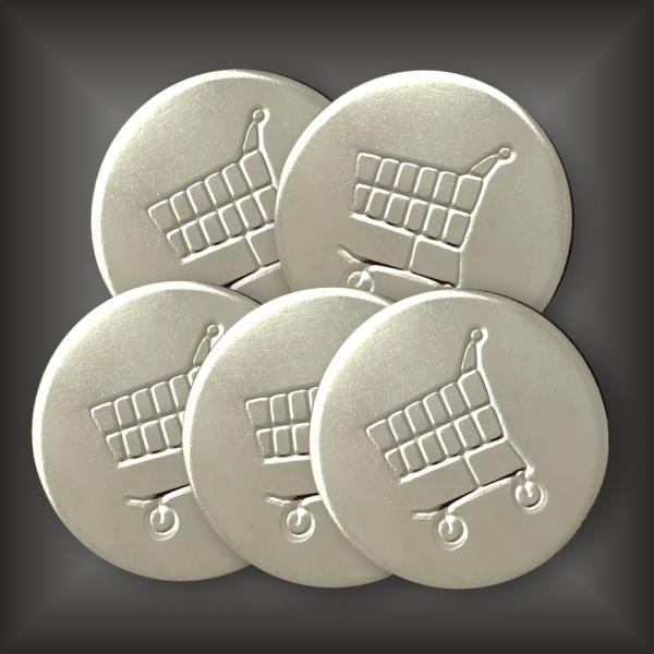 Einkaufschip, Einkaufswagenchip 5er Set